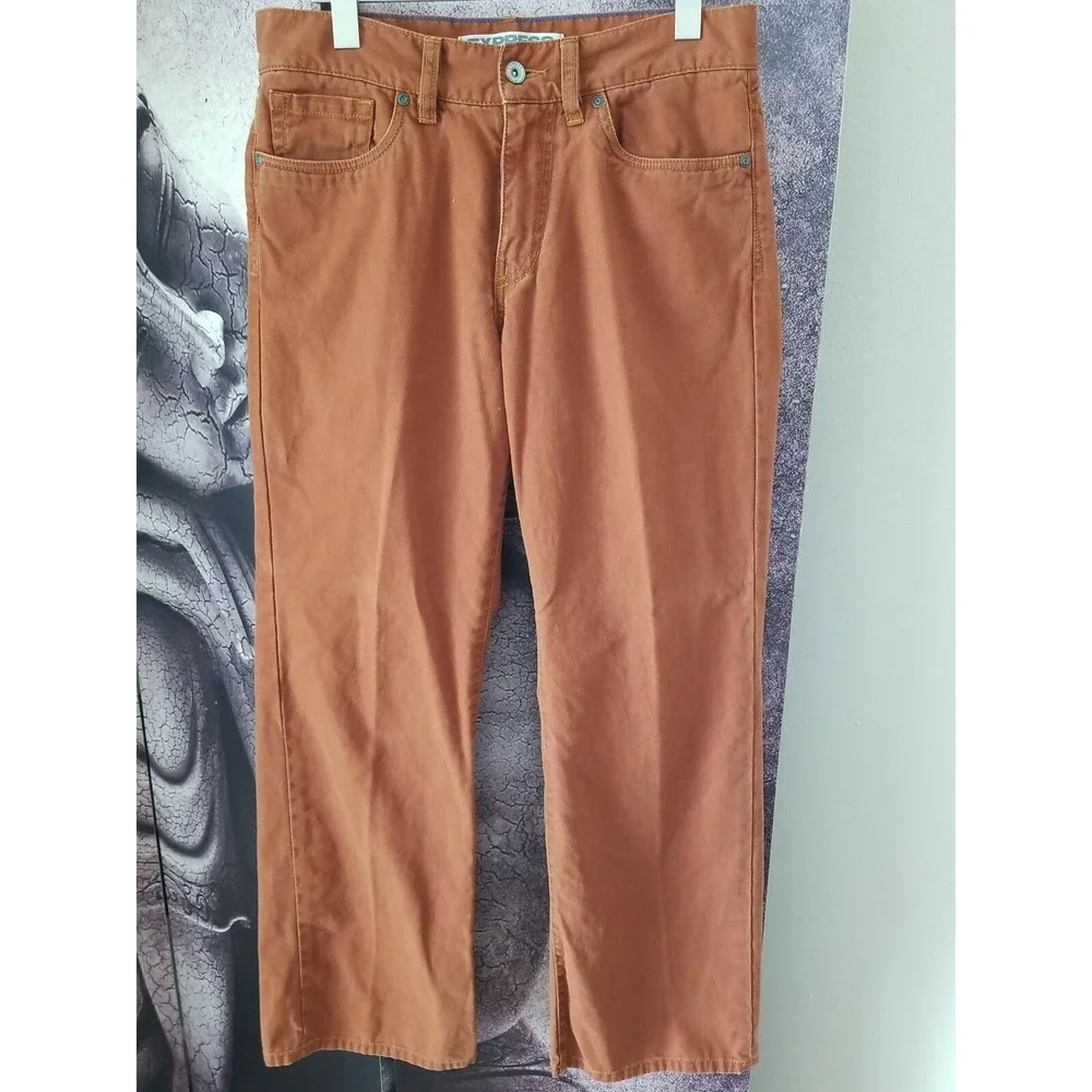 Men's Express Precision Fit Brown Cotton‎ Straight Leg Pants Size 30W 30L